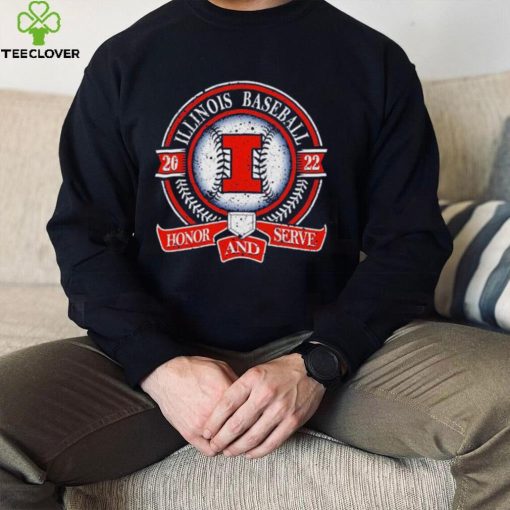 2022 Illinois Baseball Honor and Serve retro hoodie, sweater, longsleeve, shirt v-neck, t-shirt