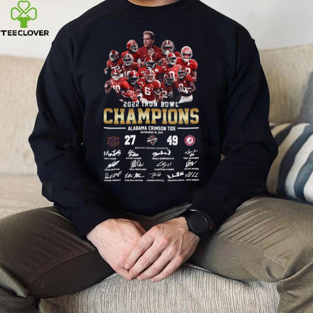 2022 Iron bowl Champions Alabama Crimson Tide Score signatures shirt 2022 Iron bowl Champions Alabama Crimson Tide Score signatures shirt