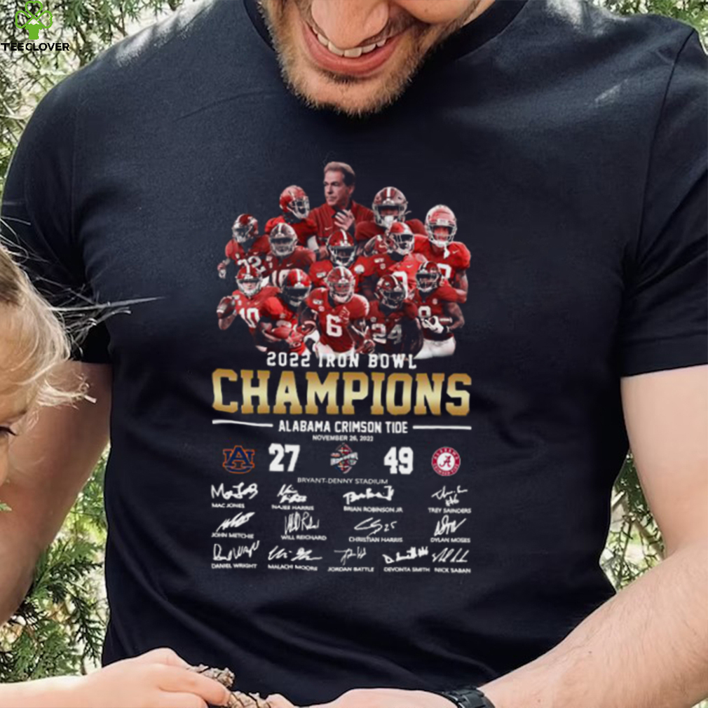 2022 Iron bowl Champions Alabama Crimson Tide Score signatures shirt 2022 Iron bowl Champions Alabama Crimson Tide Score signatures shirt