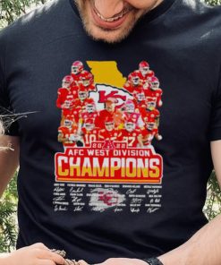 2022 Kansas City Chiefs AFC west division Champions signatures shirt