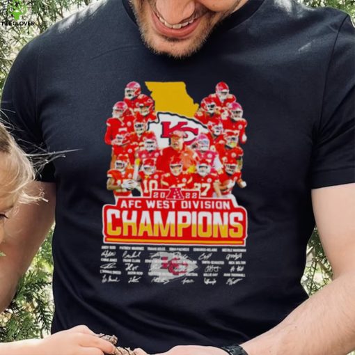 2022 Kansas City Chiefs AFC west division Champions signatures hoodie, sweater, longsleeve, shirt v-neck, t-shirt