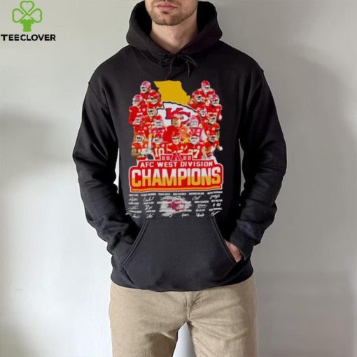 2022 Kansas City Chiefs AFC west division Champions signatures hoodie, sweater, longsleeve, shirt v-neck, t-shirt