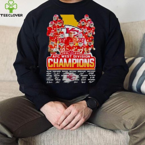 2022 Kansas City Chiefs AFC west division Champions signatures hoodie, sweater, longsleeve, shirt v-neck, t-shirt