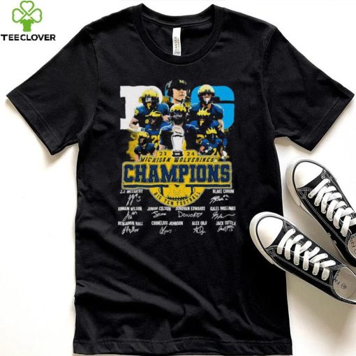 2023 2024 Michigan Wolverines Big Ten Football Champions Signatures Shirt