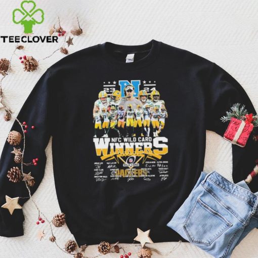 2023 24 NFC Wild Card Winners Green Bay Packers Team signatures shirt