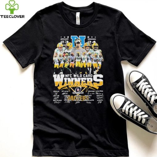 2023 24 NFC Wild Card Winners Green Bay Packers Team signatures shirt
