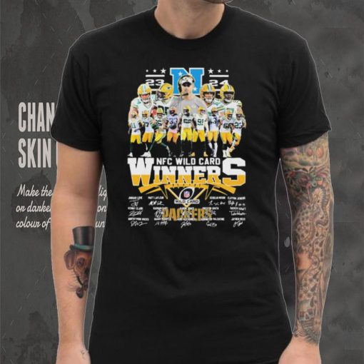 2023 24 NFC Wild Card Winners Green Bay Packers Team signatures shirt