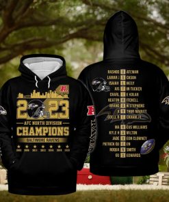 2023 AFC North Division Champions Baltimore Ravens Black Version Hoodie T Shirt