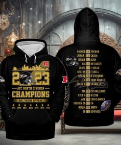 2023 AFC North Division Champions Baltimore Ravens Black Version Hoodie T Shirt