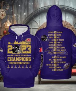2023 AFC North Division Champions Baltimore Ravens Hoodie T Shirt