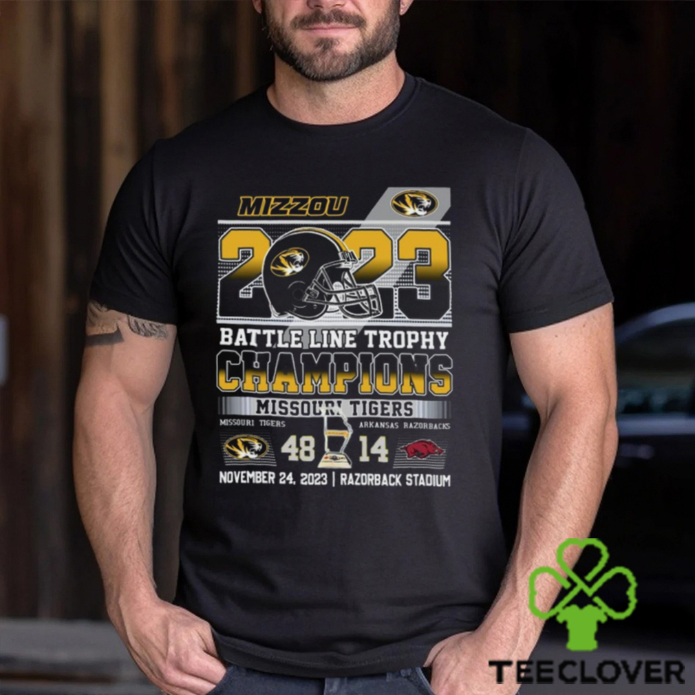 2023 Battle Line Trophy Champions Missouri Tigers 48 – 14 Arkansas Razorbacks November 24, 2023 Razorback Stadium T Shirt