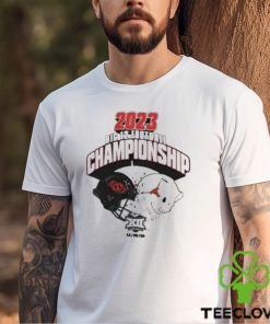 2023 Big 12 Football Championship Oklahoma State Cowboys vs Texas Longhorns Helmet Head To Head Long Sleeve Sweater T Shirt