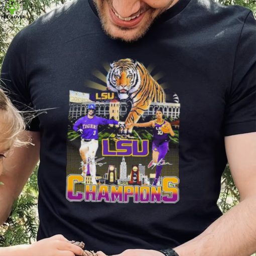 2023 Champions Dylan Crews And Angel Reese LSU Tigers Signatures shirt