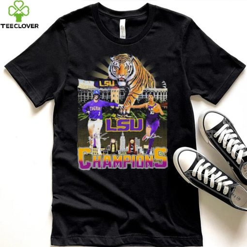2023 Champions Dylan Crews And Angel Reese LSU Tigers Signatures shirt