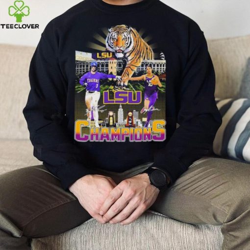 2023 Champions Dylan Crews And Angel Reese LSU Tigers Signatures shirt