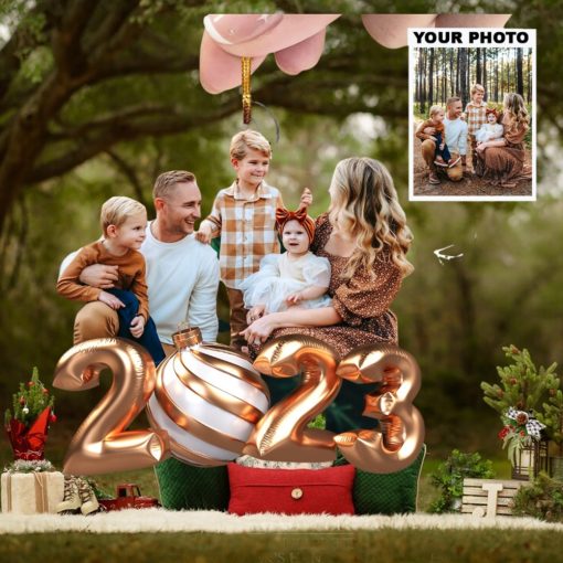 2023 Christmas Photo Ornament Personalized Photo Mica Ornament Christmas Gift For Family Member