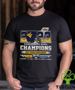 2023 Duke’s Mayo Bowl Champions West Virginia Mountaineers 30 – 10 North Carolina December 27, 2023 Bank Of America Stadium T Shirt