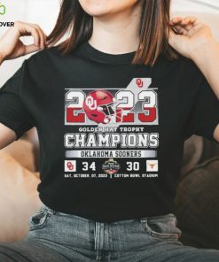 2023 Golden Hat Trophy Champions Oklahoma Sooners 34 Texas Longhorns 30 Sat, October, 07, 2023 Cotton Bowl Stadium T Shirt