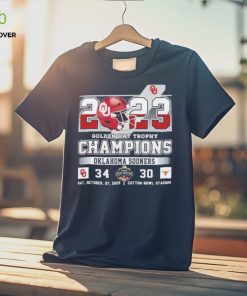 2023 Golden Hat Trophy Champions Oklahoma Sooners 34 Texas Longhorns 30 Sat, October, 07, 2023 Cotton Bowl Stadium T Shirt