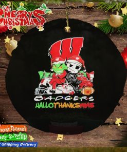 2023 Grinch And Jack Skellington hat santa Friends Badgers Hallothanksmas Ornament