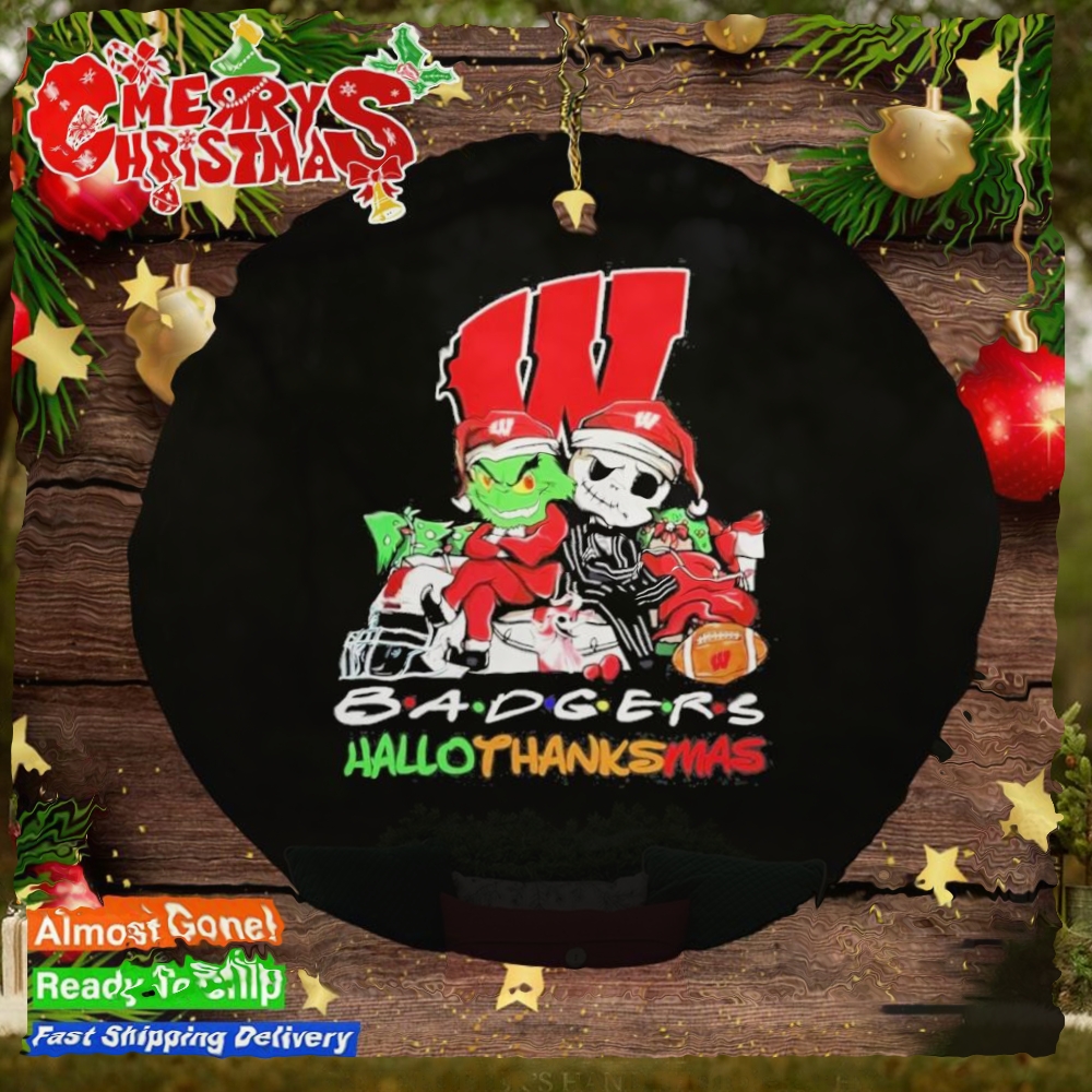 2023 Grinch And Jack Skellington hat santa Friends Badgers Hallothanksmas Ornament 2023 Grinch And Jack Skellington hat santa Friends Badgers Hallothanksmas Ornament