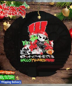 2023 Grinch And Jack Skellington hat santa Friends Badgers Hallothanksmas Ornament