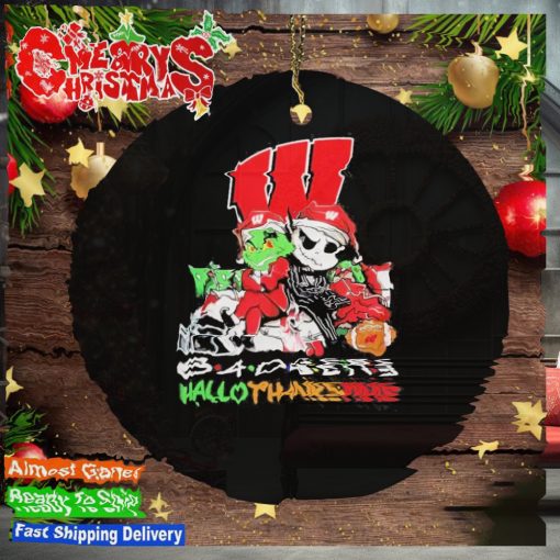 2023 Grinch And Jack Skellington hat santa Friends Badgers Hallothanksmas Ornament