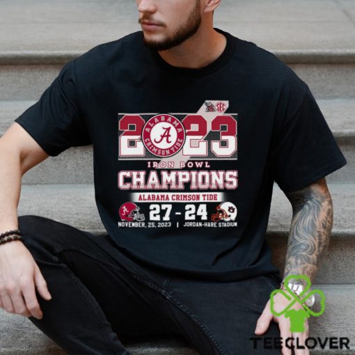 2023 Iron Bowl Champions Alabama Crimson Tide 27 – 24 Auburn Tigers November 25, 2023 Jordan Hare Stadium T Shirt