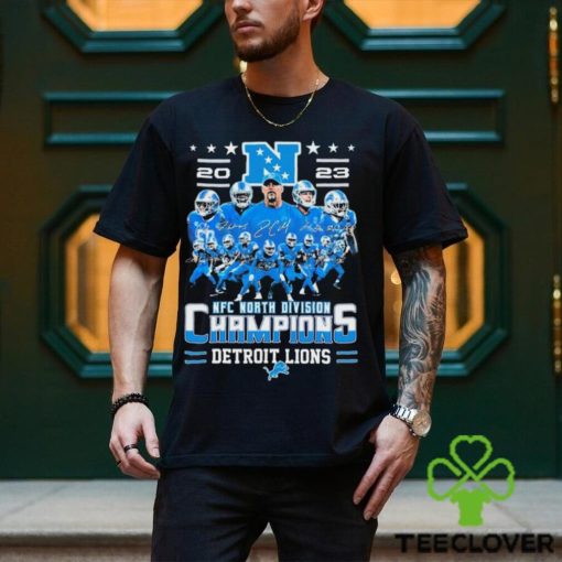 2023 NFC North Division Champions Detroit Lions Players Signatures Shirt