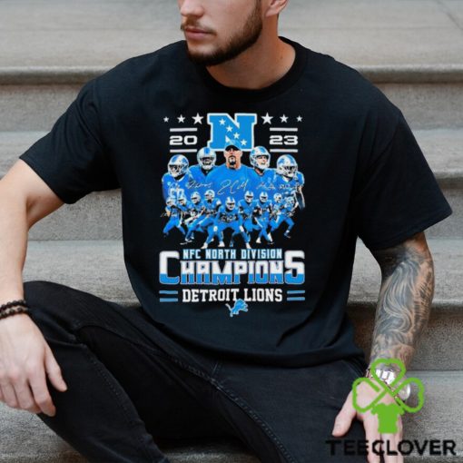 2023 NFC North Division Champions Detroit Lions Players Signatures Shirt