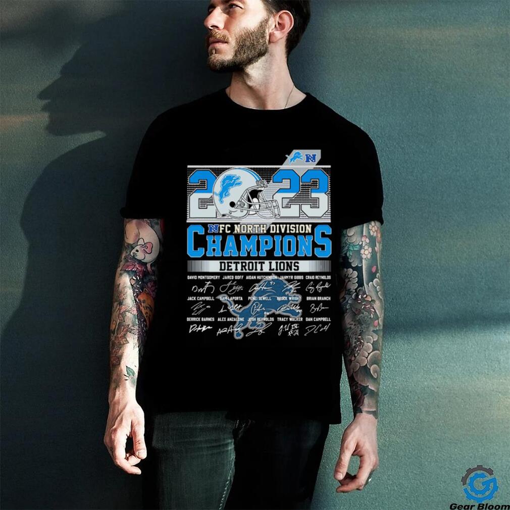 2023 NFC North Division Champions Detroit Lions Signatures Shirt 2023 NFC North Division Champions Detroit Lions Signatures Shirt