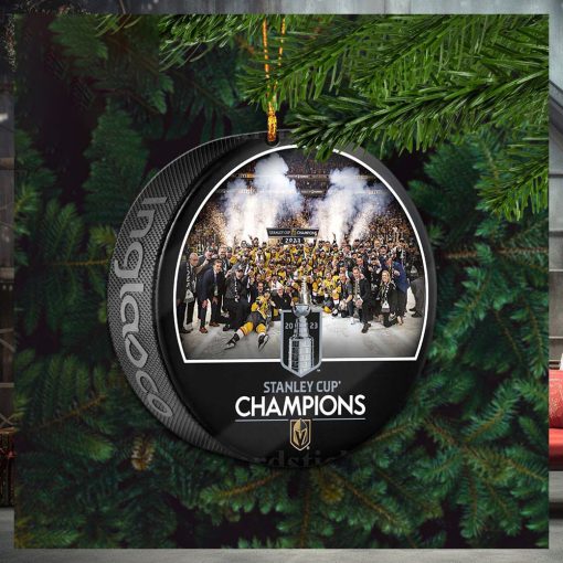 2023 NHL Stanley Cup Champions Vegas Golden Knights Team Celebration Puck Christmas Tree Decorations Ornament