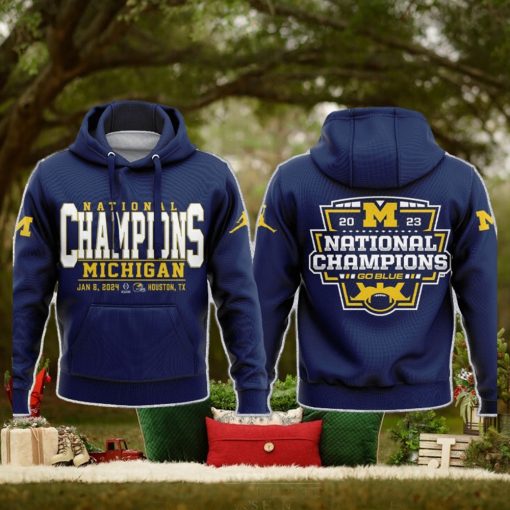 2023 National Champions Go Blue Michigan Wolverines 3d Hoodie