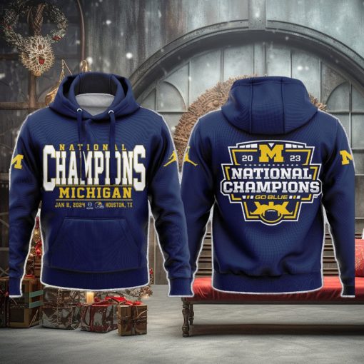 2023 National Champions Go Blue Michigan Wolverines 3d Hoodie
