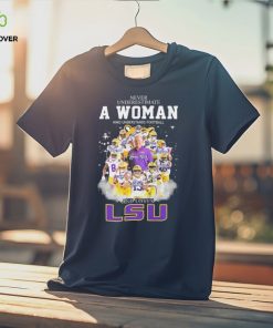 2023 Never underestimate a Woman who understands football and loves LSU Tigers team signatures hoodie, sweater, longsleeve, shirt v-neck, t-shirt