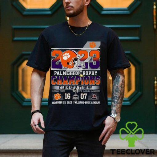 2023 Palmetto Trophy Champions Clemson Tigers 16 – 07 South Carolina Gamecocks November 25, 2023 Williams Brice Stadium T Shirt