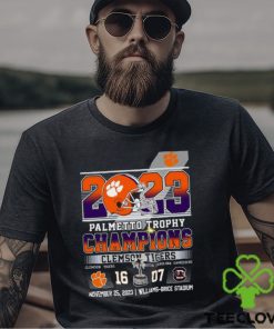 2023 Palmetto Trophy Champions Clemson Tigers 16 – 07 South Carolina Gamecocks November 25, 2023 Williams Brice Stadium T Shirt