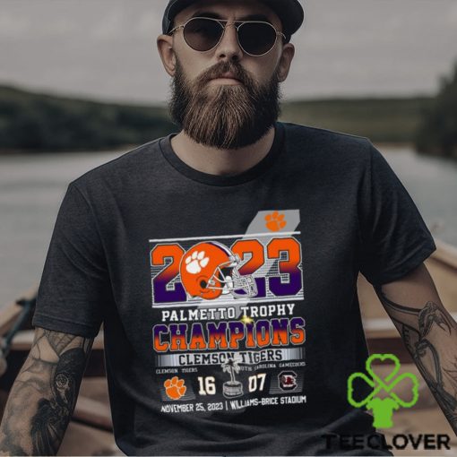 2023 Palmetto Trophy Champions Clemson Tigers 16 – 07 South Carolina Gamecocks November 25, 2023 Williams Brice Stadium T Shirt