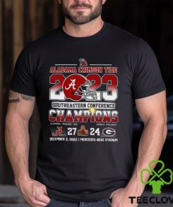 2023 Southeastern Conference Champions Alabama Crimson Tide 27 – 24 Georgia Bulldogs December Mercedes Benz Stadium T Shirt