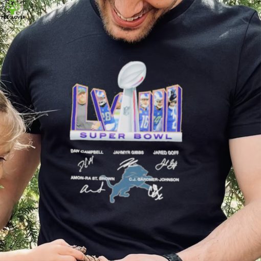 2023 Super Bowl LVIII Detroit Lions Signatures Logo Shirt