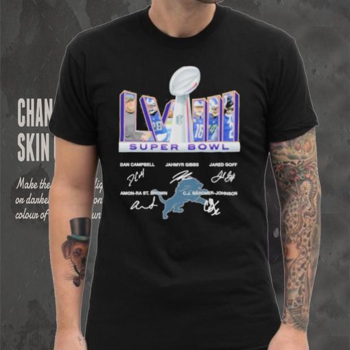 2023 Super Bowl LVIII Detroit Lions Signatures Logo Shirt