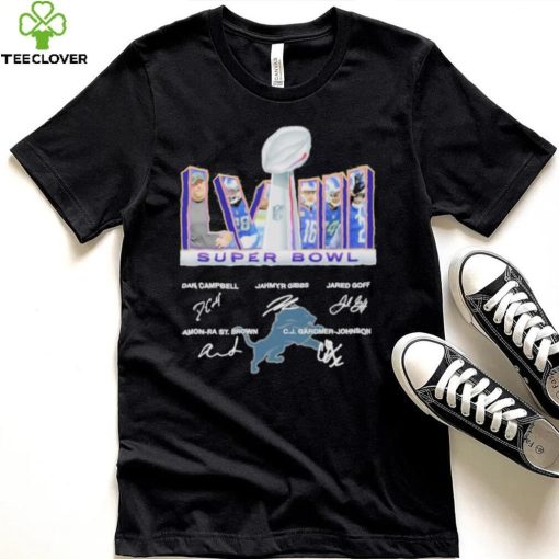 2023 Super Bowl LVIII Detroit Lions Signatures Logo Shirt