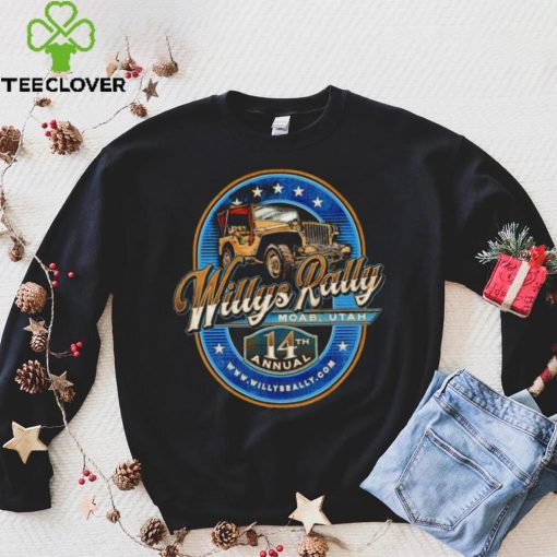 2023 Willys Rally Moab Utah 14th Annual logo hoodie, sweater, longsleeve, shirt v-neck, t-shirt