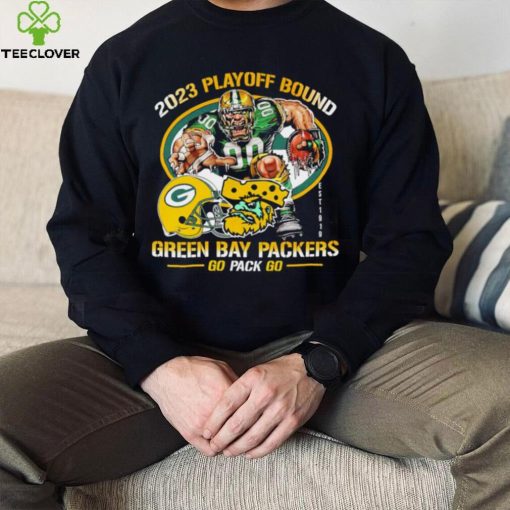 2023 playoff bound Green Bay Packers go pack go mascot helmet logo est 1919 hoodie, sweater, longsleeve, shirt v-neck, t-shirt