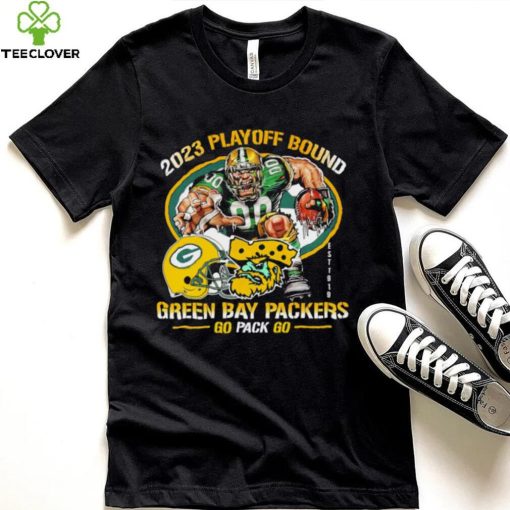 2023 playoff bound Green Bay Packers go pack go mascot helmet logo est 1919 hoodie, sweater, longsleeve, shirt v-neck, t-shirt