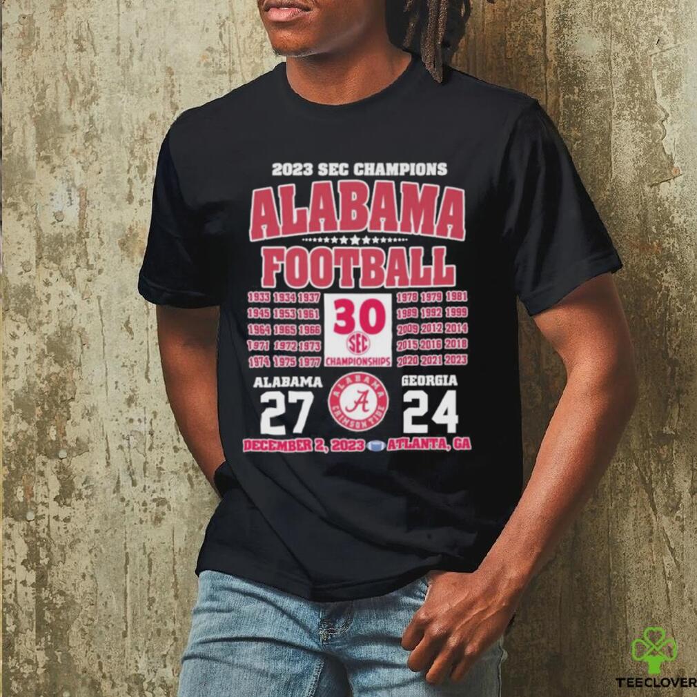 2023 sec champions alabama football 1922 2023 alabama 27  georgia 24 december 2023 atlanta ga shirt