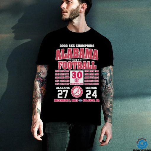 2023 sec champions alabama football 1922 2023 alabama 27 georgia 24 december 2023 atlanta ga hoodie, sweater, longsleeve, shirt v-neck, t-shirt