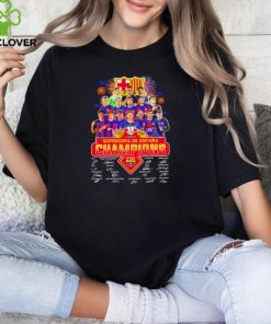 2023–2024 Supercopa de España Champions FC Barcelona player signatures logo firework shirt