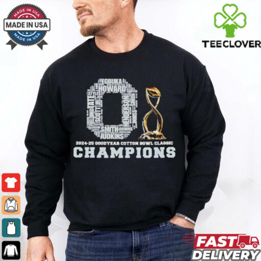 2024 25 Goodyear Cotton Bowl Classic Champions Ohio State Buckeyes trophy shirt