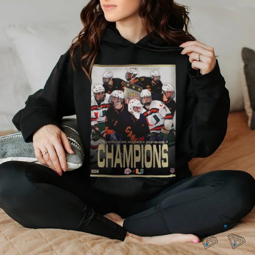 2024 AAU College Hockey Division 3 Champions Are University Of Miami Hurricanes Wall shirt